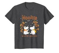 Moomin Winter Solstice Moomintroll & Snorkmaiden in The Snow T-Shirt, Youth, Dark Heather Grey, 2T