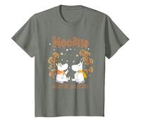 Moomin Winter Solstice Moomintroll & Snorkmaiden in The Snow T-Shirt, Youth, Olive Heather, Large