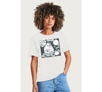 Moomin Women's Love troll & Snorkmaiden Bark Boat Relaxed Fit T-Shirt in White | Size: Medium Moomin White M