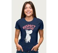 Moomin Women's troll Respect For Nature T-Shirt in Navy | Size: XL Moomin Navy XL
