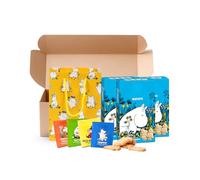 Moomins Gifts Set/Biscuits Gift Set Includes: 3x Fazer Crunchy Moomin Biscuits (175g each) │ 4x Moomin Flavoured Tea Bags │ Bundled with Moomins Gift Bag by Donny & Dev