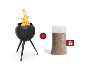 MOON 45 all black Fire Basket with high stand