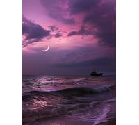 Moon 5D DIY Diamond Art, Diamond Painting Kits for Adults Waves, 5D Full Drill Crystal Gem Kits for Beginners, Crystal Art Crafts Pictures for Adults, House Decor, Gifts, Room Decor, 60x90cm 7-9147