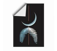 Moon Above Light Minimalist Unframed Wall Art Print A2 (59.4×42cm), Wall Decor for Living Room, Bedroom, Office & Home, Art Gift