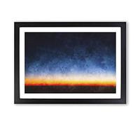 Moon Above The Horizon Painting Framed Print | A2 Black Framed Wall Art | Ready to Hang | Modern Space Picture | Living Room Bedroom Lounge Office