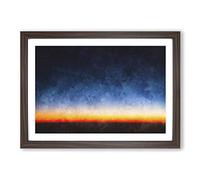 Moon Above The Horizon Painting Framed Print | A2 Walnut Framed Wall Art | Ready to Hang | Modern Space Picture | Living Room Bedroom Lounge Office