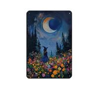 Moon Above The Witch Wildflowers And Woodland Tin Sign Vintage Metal Pub Club Cafe Bar Home Wall Art Decoration Poster Retro 8x12inch(20x30cm)