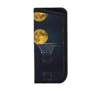 Moon And Basketball Soft Sunglasses Pouch, Compact Travel-Friendly Glasses Case Soft, For Jetsetters
