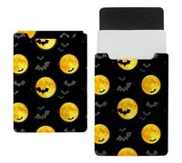 Moon and Bat Pattern Laptop Sleeve 13.8x10.2in Laptop Case Bag Dutch Celvet Lining Computer Bag Cover