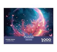 Moon And Butterfly Adults Fun 1000 Piece Cherry Blossom Cartoon Anime Jigsaw Puzzles Toy Intellectual Game Stress Relief Toy Education Game Home Decoration Relaxation And Intelligence 1000pcs (75x50cm