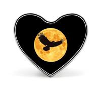 Moon And Ea-gles Heart Metal Brooches Small 1" Badge Pin Decorative Lapel Pins Gift Clothing Hat Accessory