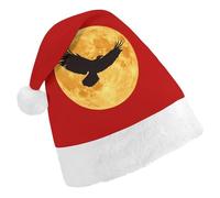 Moon And Ea-gles Pattern Christmas Hat Adult Santa Hats Unisex Party Headwear Festive Holiday Supplies