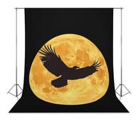 Moon And Ea-gles Photo Studio Backgrounds Black Photography Backdrop for Portrait Video Shooting Live 56"x79"