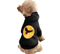 Moon And Ea-gles Small Dog Hoodie Warm Lightweight Pullover Sweatshirt Pet Puppy Hooded Outfits L