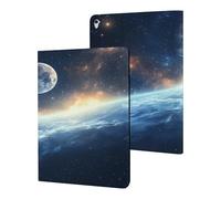 Moon And Earth Funny Tablet Cases Multi-Viewing Angels Trifold Stand Case Compatible with iPad Series