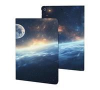 Moon And Earth Funny Tablet Cases Multi-Viewing Angels Trifold Stand Case Compatible with iPad Series