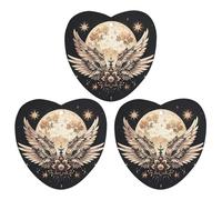 Moon And Flowers Car Air Freshener, 3 Pcs Love form Hanging Air Freshener Cards, Long Lasting Fragrance Scented Cards for Car, Home, Office Black-style