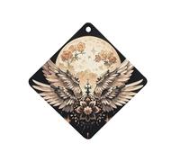Moon And Flowers Car Air Freshener Hanging, Long Lasting Scented Car Aromatherapy Tablets, Rhombus Fragrance Scented Cards for Vehicles, Bedroom, Wardrobe White-style
