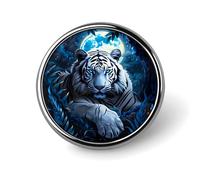 Moon and Jungle Tiger Badge Round Badge Pin Button Lapel Pin Print Brooch Gifts for Men Women 1 Inch