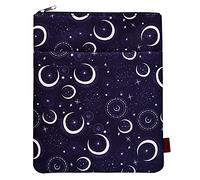 Moon and Star Book Protector Covers for Paperbacks - Washable Fabric Book Sleeves with Zipper - Medium 11 Inch X 8.7 Inch