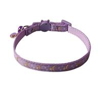 Moon and Star Cat Collars - Adjustable Breakage Kitten Collar with Bell, Soft Nylon Cat Collar | Eye-Catching Pet Collar, Safe Reflective Buckle,