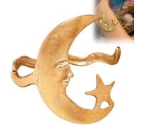 Moon and Star Cuff - Where Celestial Magic Meets Earthly Craft, Star and Moon Pattern Open Bracelet for Women, Mental Arm Bangle Bracelet Adjustable Armband Jewelry, Beautiful Meaning Gifts(Gold)