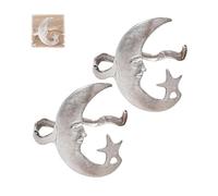Moon And Star Cuff - Where Celestial Magic Meets Earthly Craft, Star And Moon Pattern Open Bracelet, Gold Silver Sun Mo-on Crescent Cuff Bracelets Adjustable Bracelet Armband Jewelry (Silver 2PC)