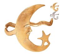 Moon and Star Cuff -Where Celestial Magic Meets Earthly Craft, Star and MoonPattern Open Bracelet, Adjustable Moon and StarArm Cuff for Women (1PCS-Gold)