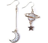 Moon And Star Earth Planet Drop Asymmetric Earrings Long Pendant Dangle Jewelry Gift For Woman s Fashion processing