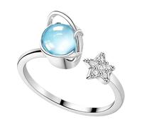 Moon and Star Ring, Adjustable Celestial Finger Jewelry, Fashion Statement Accessory for Daily Wear, Casual Outfits, Parties, Special Occasions