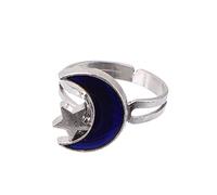 Moon and Star Shape Color Change Emotion Feeling Adjustable Finger Ring Stylish Convenient Handled