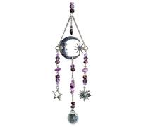 Moon and Star Sun Catcher, Crystal Sun Catcher Garden Rainbow Light Catchers for Home Holiday Hanging Decoration,Gift