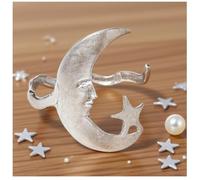 Moon And Star - Where Celestial Magic Meets Earthly Craft, Gold Silver Sun Moon Crescent Bracelets, Mental Open Upper Arm Bangle Bracelet Adjustable Armband Jewelry for Women (Silver)