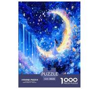 Moon And Starry Sky 1000 Pieces Jigsaws for Adults Art Colorful DIY Craft Beautiful Home Decoration Uncover The Puzzle Hidden Details 38x26cm/1000pcs