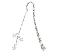 Moon and Stars Luminous Bookmark Glow in The Dark Embossed Book Mark Fantasy Carved Hook Page Markers Reading Accessories Gift for Bookworm Valentine's Day Readers