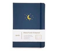 Moon And Stars Midnight Blue A5 Dot Grid Notebook