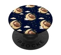 Moon and stars sleepy monkey PopSockets Adhesive PopGrip