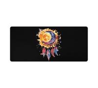 Moon and Sun Dreamcatchers Feathers Cute Gaming Mousepad Rubber Base Desk Mat for Home Office Laptop Computer