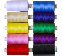 Moon Assorted Sewing Thread Box of 10 reels Coats Moon Polyester All Purpose Threads for Sewing Overlocker Quilting Stitching Threads Set 1000 Yards Each spools (Moon Sewing Polyester Assorted Thread)