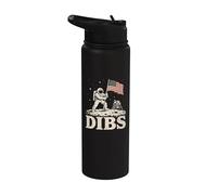 Moon Astronaut Dibs Artemis Lunar Mission Space Science Art Stainless Steel Insulated Water Bottle