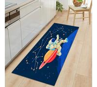 Moon Astronaut Stars Runner Rug for Entryway 50 x 140 cm Long Carpet, Cartoon Style Rug Runners Bedroom Floor - Washable Non-shedding Carpets for Hallway Entryway Kitchen