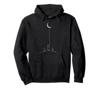 Moon Balloon Crescent Moon Starry Night Girl Silhouette Pullover Hoodie