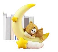 Moon Bear Cake Topper, Bear and Moon Cake Decorations, Resin Figurine Home Decor, Decorative Tabletop Ornament, Cake Decoration Moon Bear Sculpture for Home Table