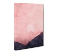 Moon Behind The Mountains Canvas Print | Gallery Wrapped 30mm Frame Wall Art | 24x16 inches | Ready to Hang | Modern Space Picture | Living Room Bedroom Lounge Office