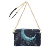 Moon Boho Retro Unearthly Small Crossbody Bags For Women Vegan Leather Womens Cross Body Purses Waterproof Shoulder Handbags For Women