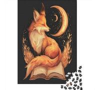 Moon Book Fox Adult Jigsaws 1000 Piece Recycled Paper Night Red FoxPuzzle for Adults And Age 12 Years Up Jigsaw Puzzle Fun Challenging Home Activity Great Gift 52x38cm/1000pcs