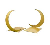Moon Bookend Gold Bookends Decorative Bookends Moon Metal Book Holders for Nursery Office Shelves(Gold)