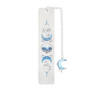 Moon Bookmark - Metal Bookmark, Book Marks for Adults, Witch Bookmarks, Stainless Steel Celestial Bookmarks, Inspirational Creative Moon Mountains Book Marks,Mystical Witch Astronomy Inspired Mark (B)