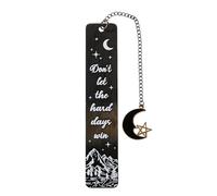Moon Bookmark - Metal Bookmark, Book Marks for Adults, Witch Bookmarks, Stainless Steel Celestial Bookmarks, Inspirational Creative Moon Mountains Book Marks,Mystical Witch Astronomy Inspired Mark (E)