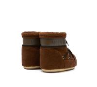 Moon Boot Icon Low Fleece Winter Boots in Brown | Synthetic Fur, Lace-up, Rubber Logo Band, Low Style, Women